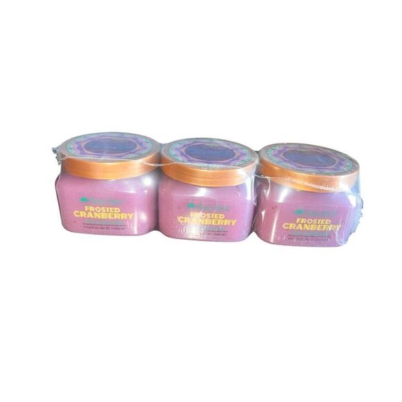 Lot of 3 tree hut frosted cranberry shea sugar bath scrub shower smooth - Picture 1 of 3